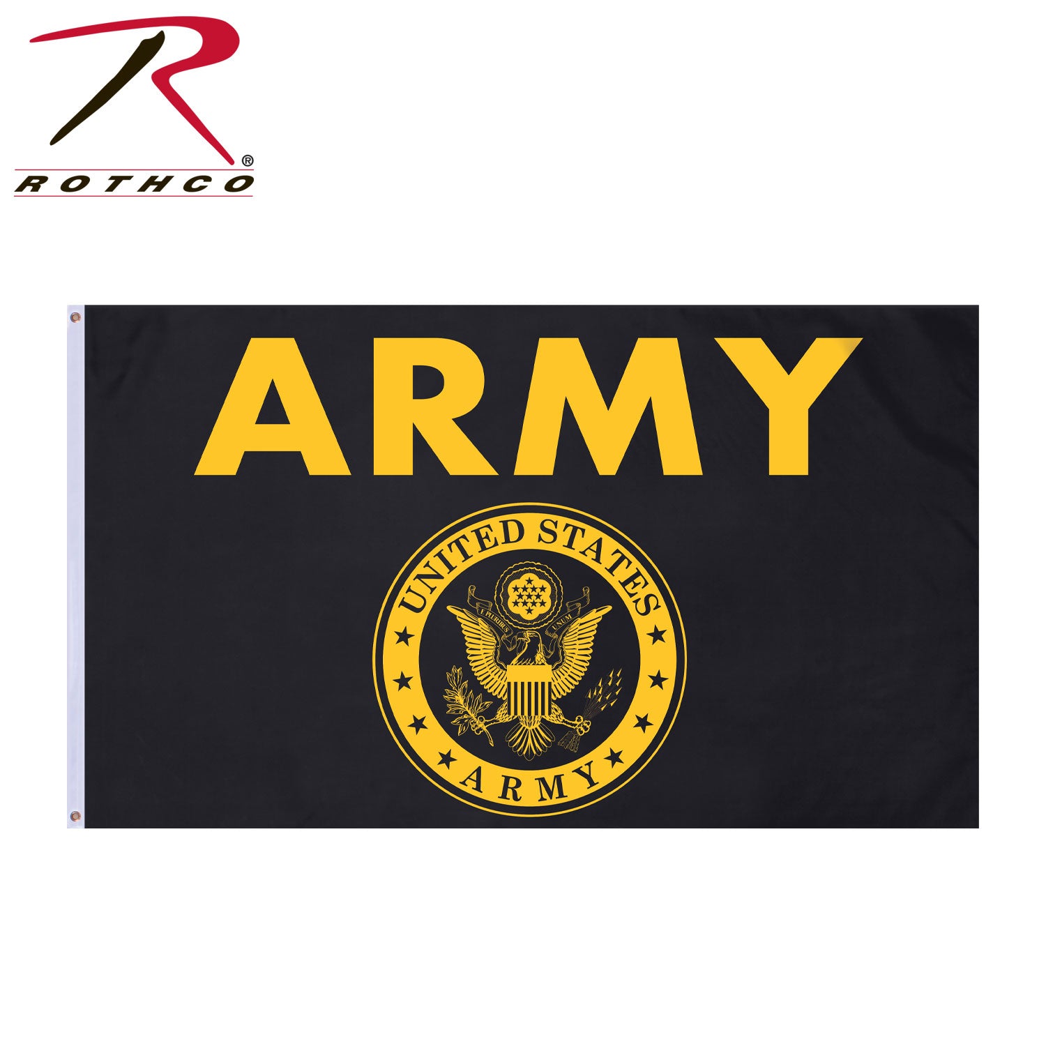 Rothco Black & Gold Army Flag - 3x5 Feet Outdoor Polyester Flag with Reinforced Grommets