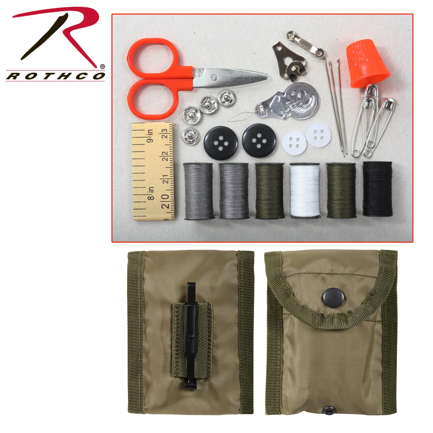 Rothco GI Style Sewing Kit - Durable Compact Repair Kit for Camping and Travel