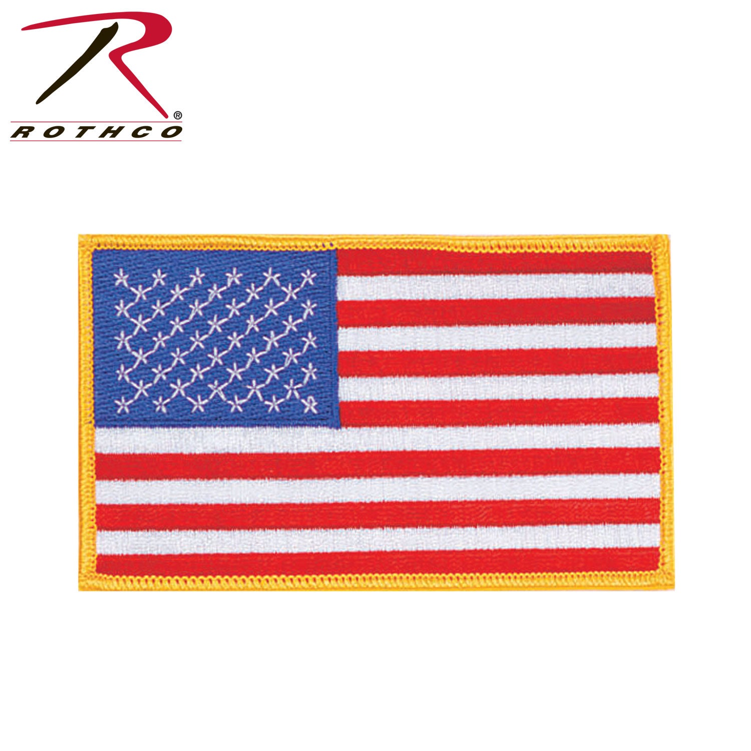 Rothco US Flag Patch with Gold Border – 3 x 5 Inches, Part Number 1582