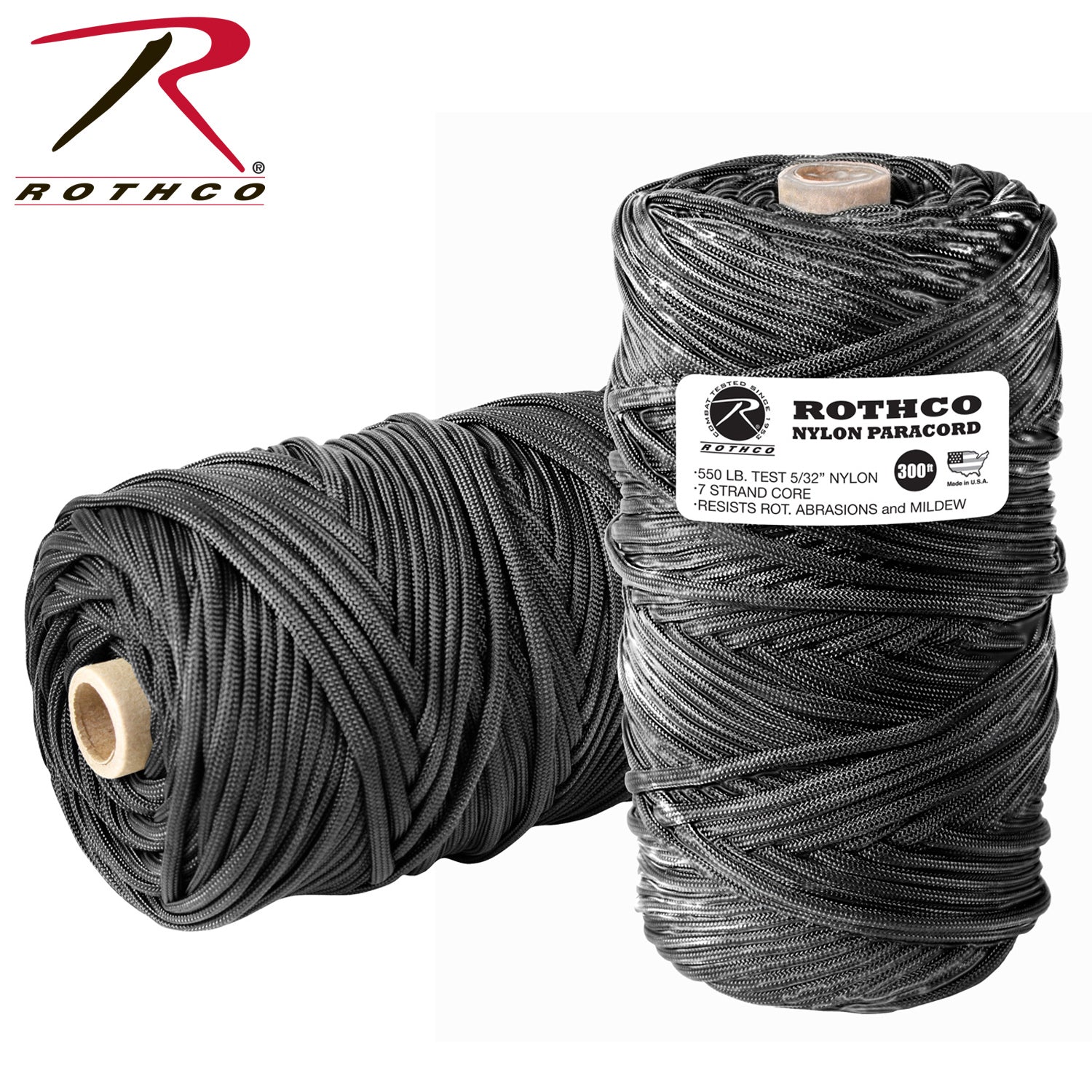 Rothco Nylon Paracord 550lb, 300 Feet – Black