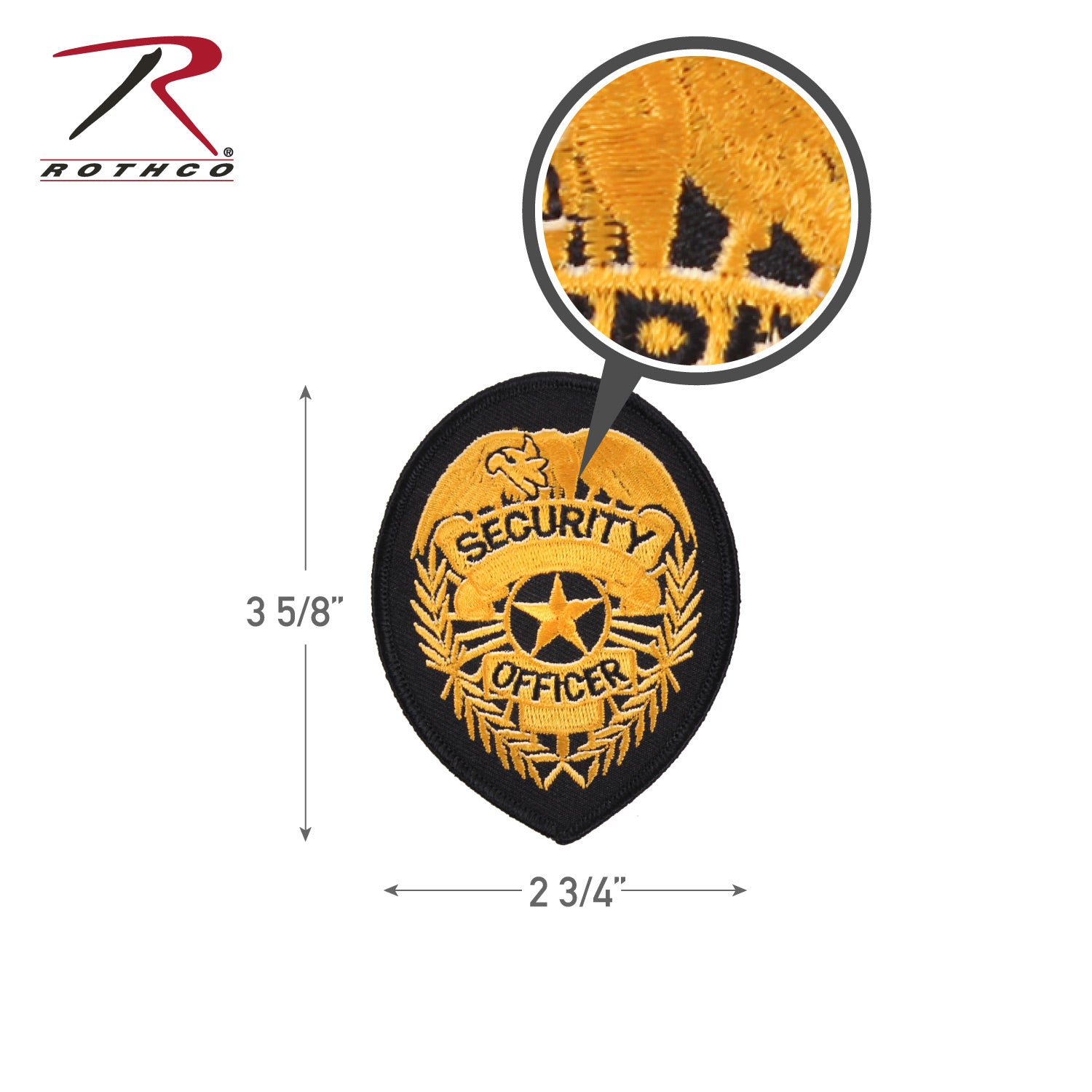 Rothco Security Patch Black / Gold - Part Number 1507