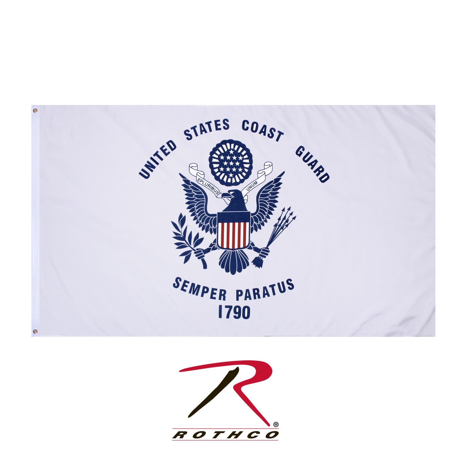 Rothco U.S. Coast Guard Flag 3' x 5' with Grommets - Durable Polyester Banner
