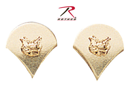 Rothco Spec-4 Polished Insignia Set in Gold – Brass Military Badge with Secure Pin Back