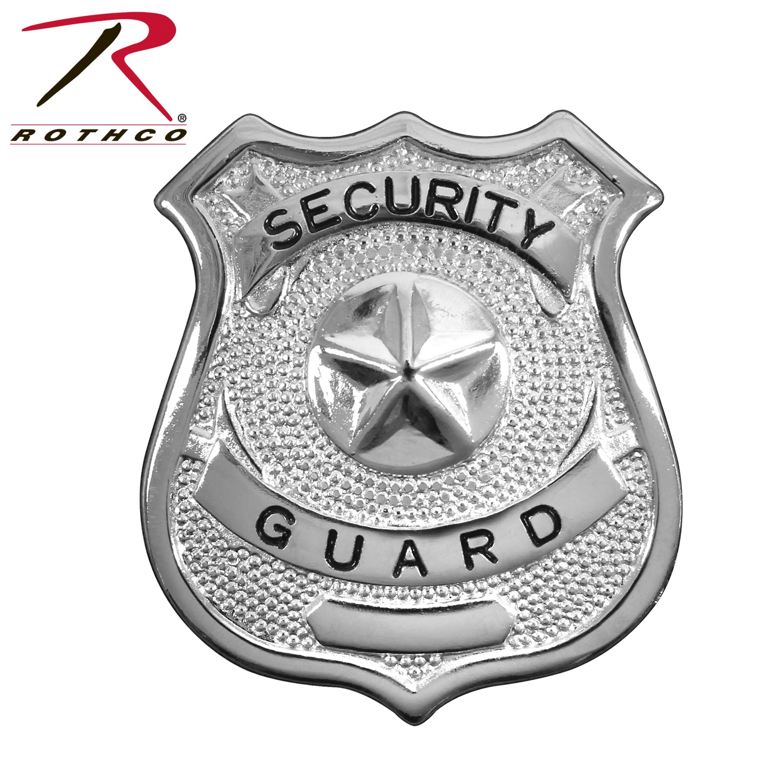 Rothco Security Guard Badge Silver - Professional Pin Back Badge with Security Features
