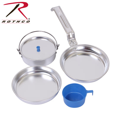 Rothco 5-Piece Aluminum Mess Kit – Compact Camping and Outdoor Cookware Set
