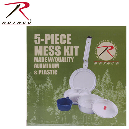 Rothco 5-Piece Aluminum Mess Kit – Compact Camping and Outdoor Cookware Set