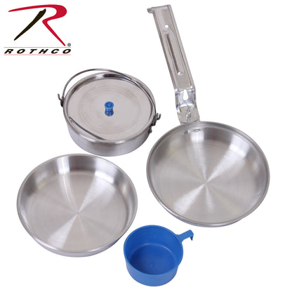 Rothco Deluxe 5 Piece Mess Kit with Aluminum Cookware and Carrying Case