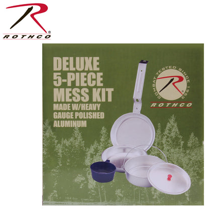 Rothco Deluxe 5 Piece Mess Kit with Aluminum Cookware and Carrying Case