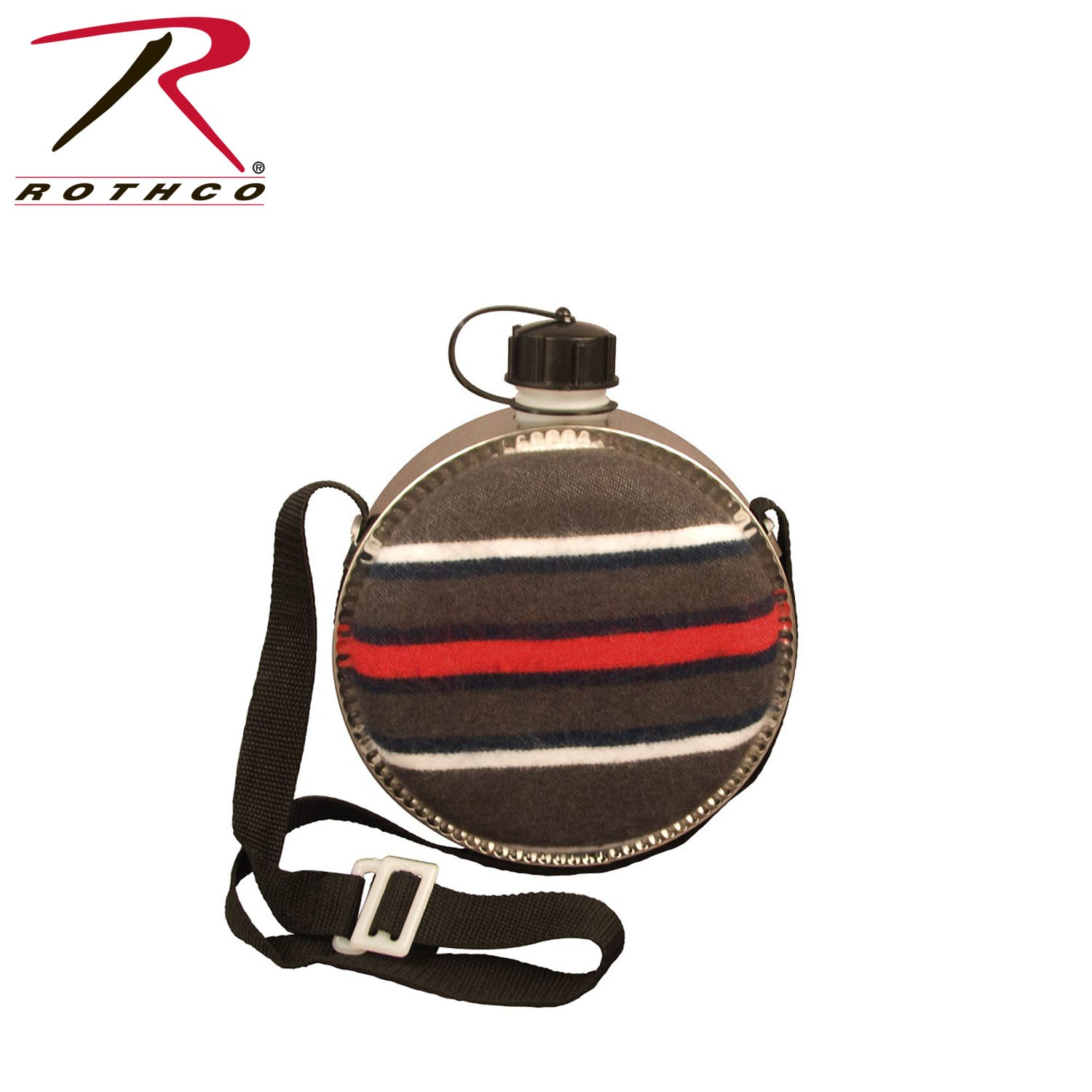 Rothco 2 Quart Striped Desert Canteen - Durable BPA-Free Outdoor Hydration