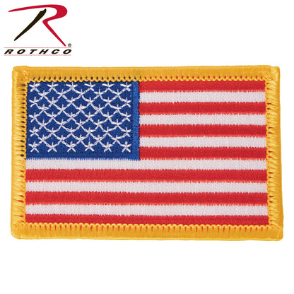 Rothco Embroidered US Flag Patch - Iron On / Sew On American Flag Badge with Yellow Border