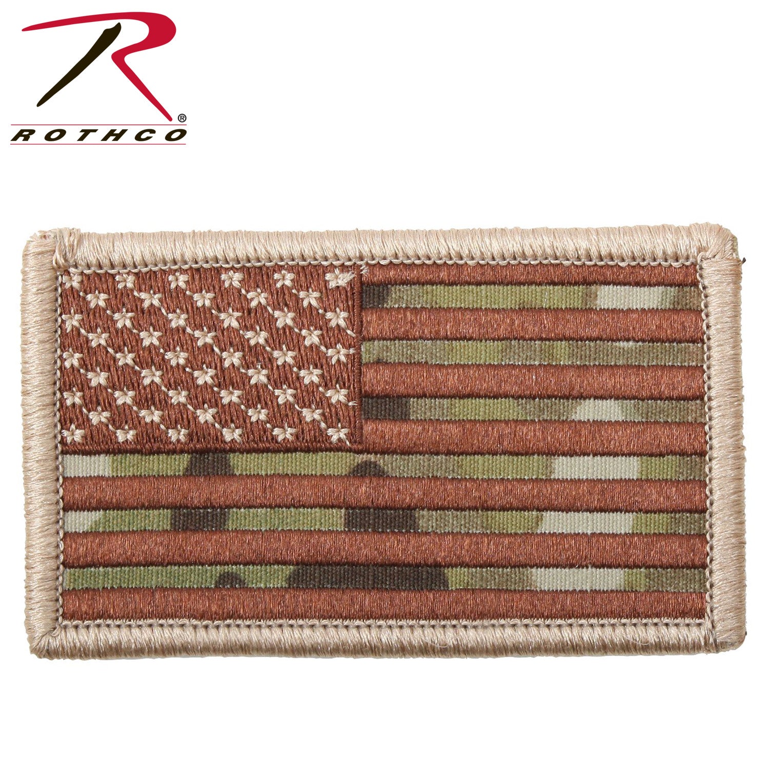 Rothco American Flag Patch with Hook Back - MultiCam