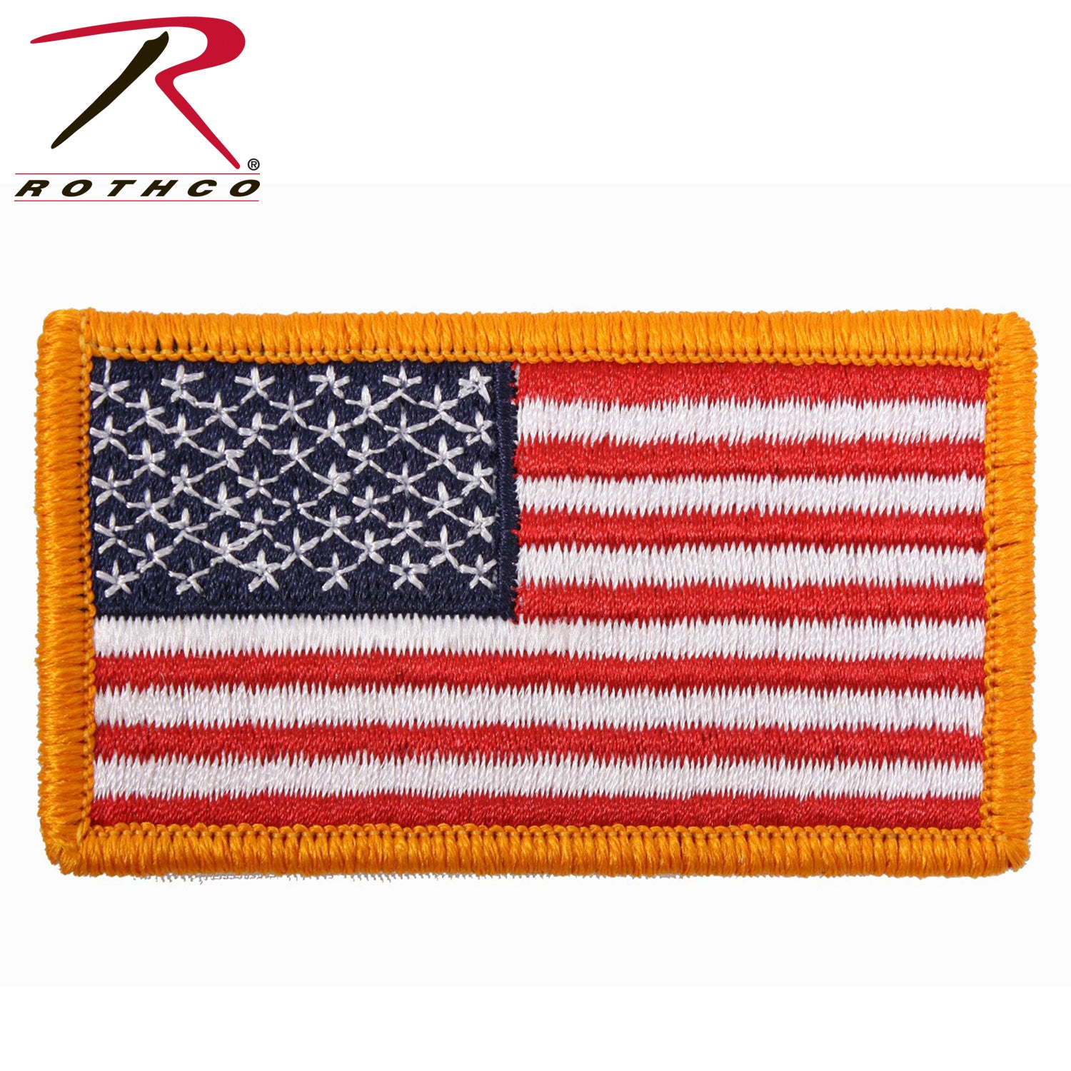 Rothco American Flag Patch with Hook Back – Red, White, Blue, and Yellow Border