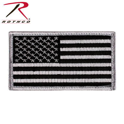 Rothco American Flag Patch - Hook Back Black & Silver, Part Number 17781