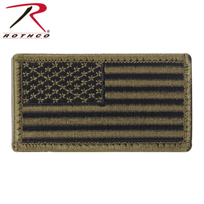 Rothco American Flag Patch with Hook Back in Olive Drab and Black - Part Number 17783