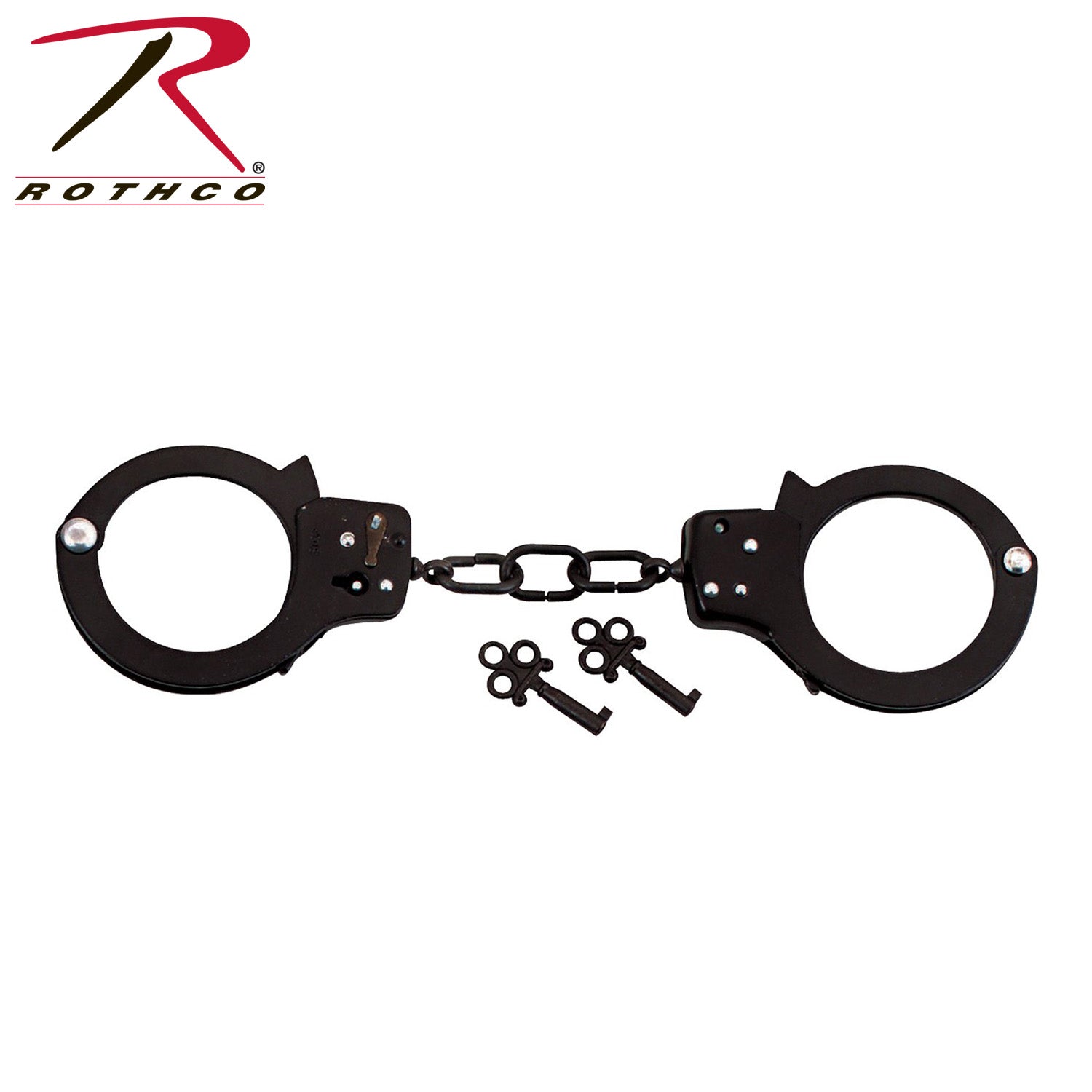 Rothco Double Lock Steel Handcuffs Black - Secure Restraint for Law Enforcement