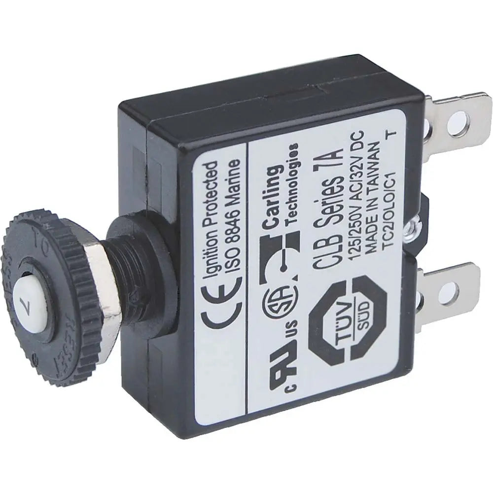 Blue Sea Systems 7053 7A Push Button Thermal Circuit Breaker with Quick Connect Terminals