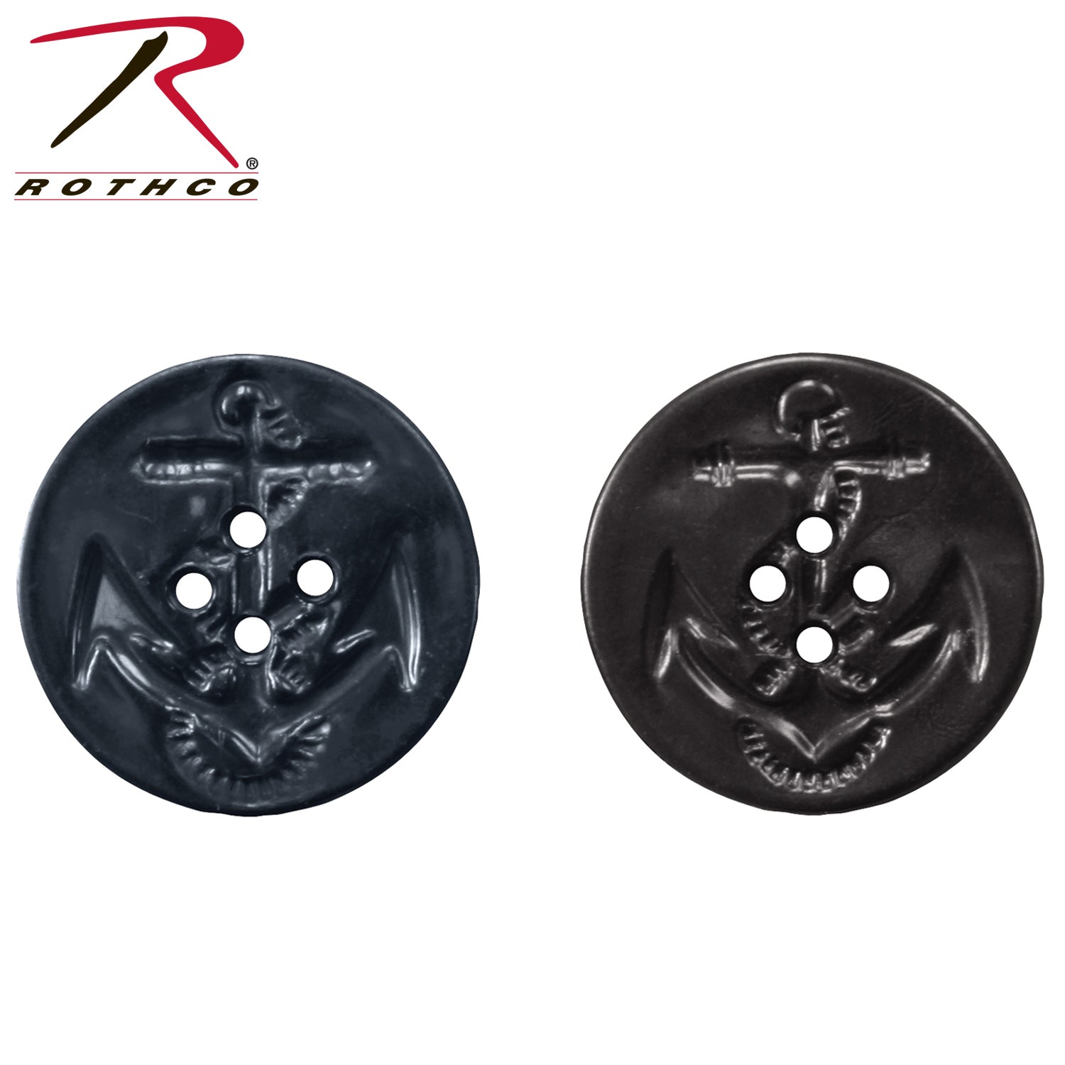 Rothco Peacoat Buttons Black - Durable Plastic Coat Buttons for Garment Repairs and Customization