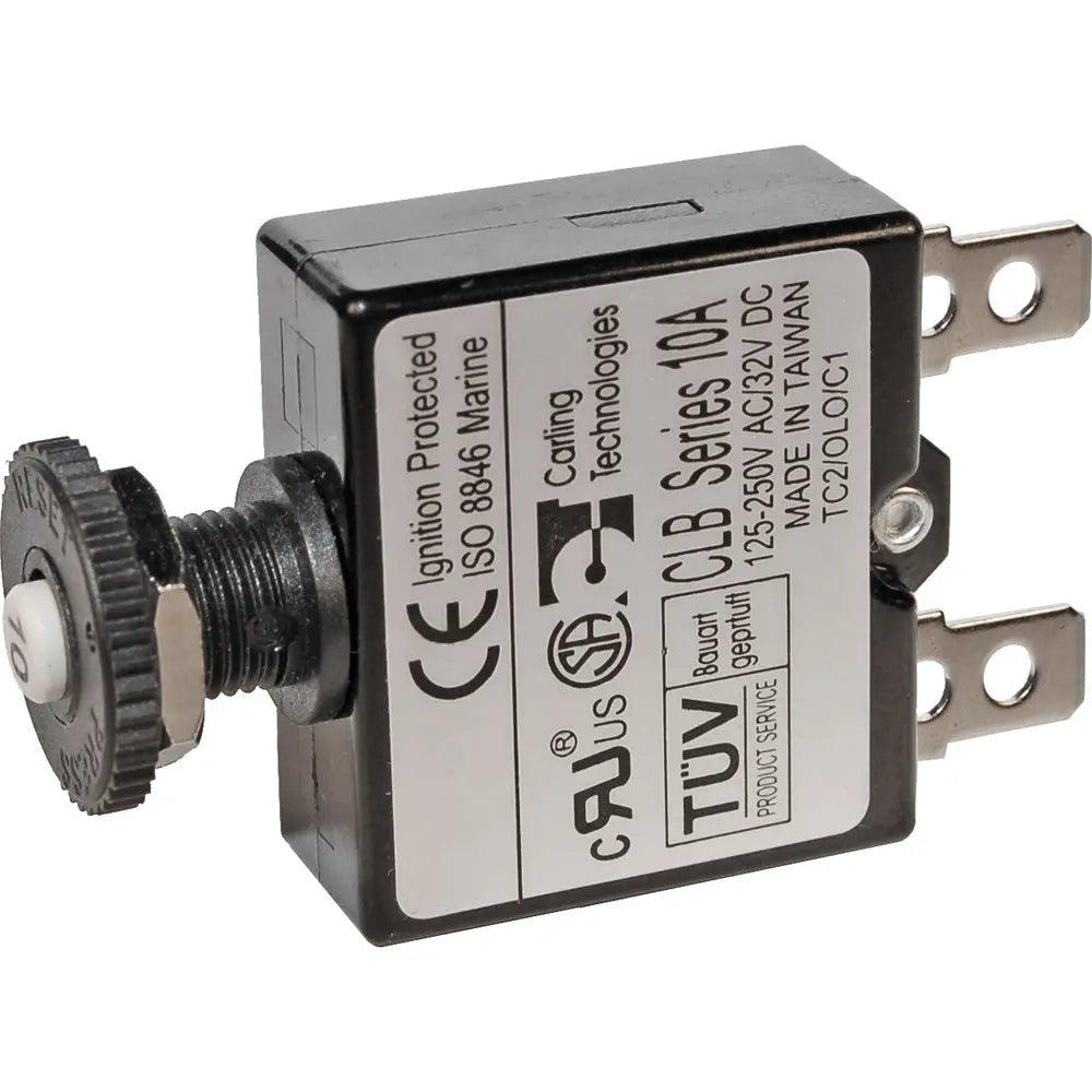 Blue Sea Systems 7054 10A Push Button Thermal Circuit Breaker with Quick Connect Terminals