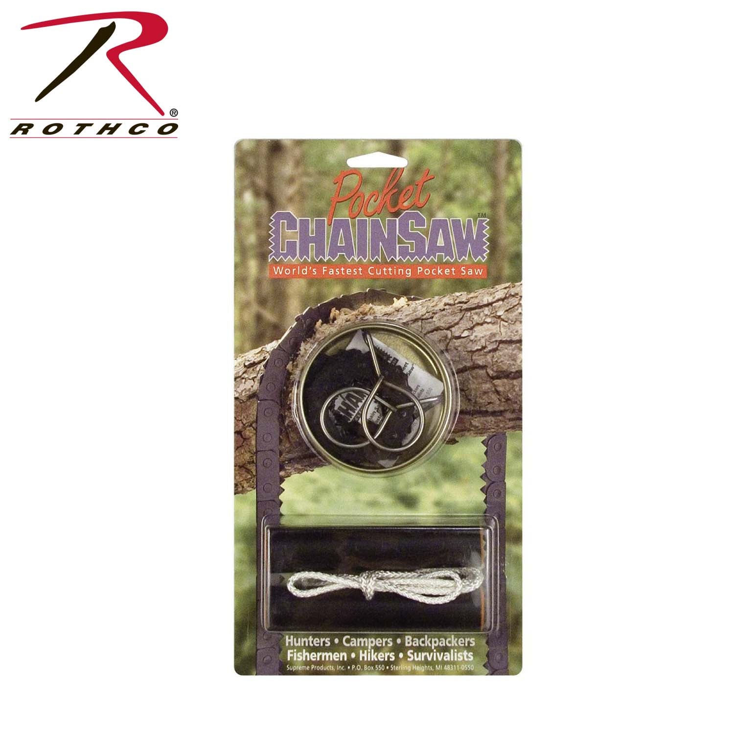 Short Kutt Pocket Chain Saw by Kutt - Compact 28-Inch Folding Survival Saw with 124 Bi-Directional Teeth