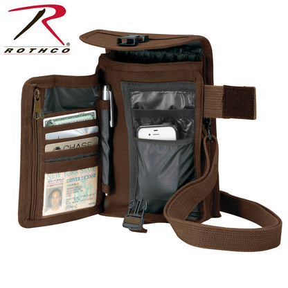 Rothco Canvas Travel Portfolio Bag Earth Brown Part Number 2125 – Durable Military-Style Shoulder Bag for Travel and Daily Use