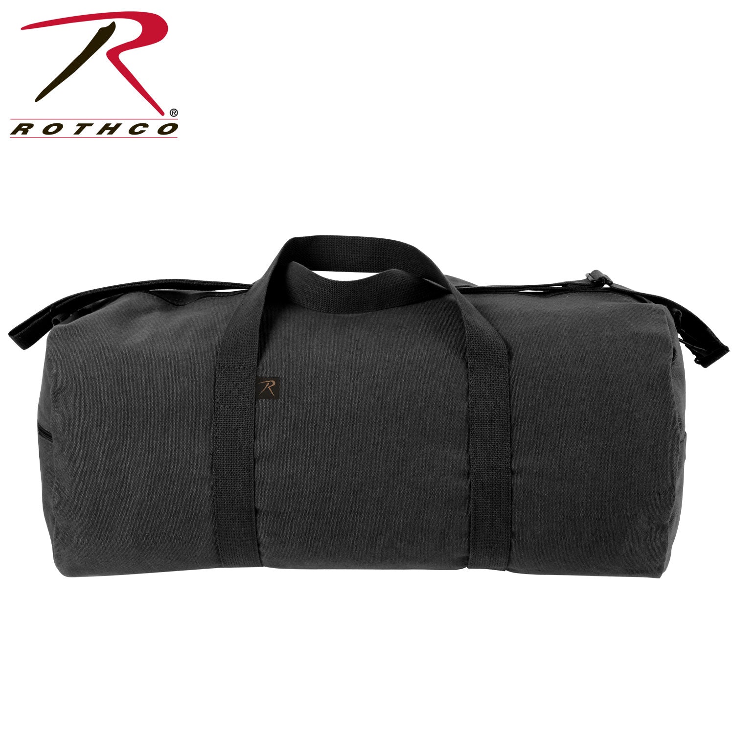 Rothco Canvas Shoulder Duffle Bag Black - 24 Inch Military-Style Travel and Gym Bag