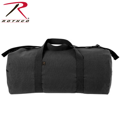 Rothco Canvas Shoulder Duffle Bag Black - 24 Inch Military-Style Travel and Gym Bag