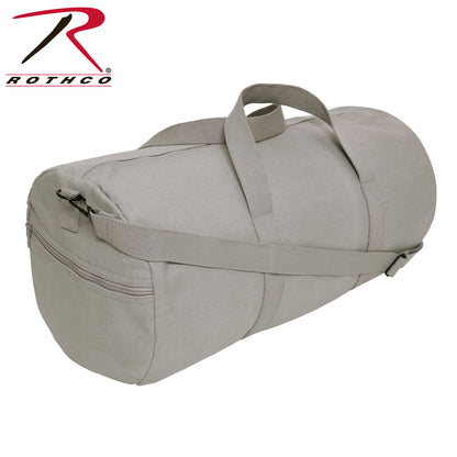 Rothco Canvas Shoulder Duffle Bag Grey – 24 Inch Military-Style Travel and Gym Bag