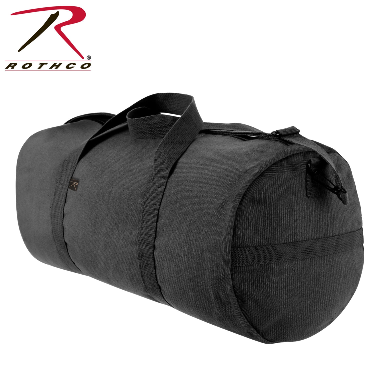 Rothco Canvas Shoulder Duffle Bag Black - 24 Inch Military-Style Travel and Gym Bag