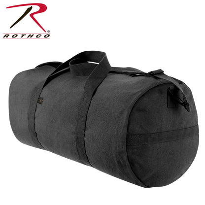 Rothco Canvas Shoulder Duffle Bag Black - 24 Inch Military-Style Travel and Gym Bag