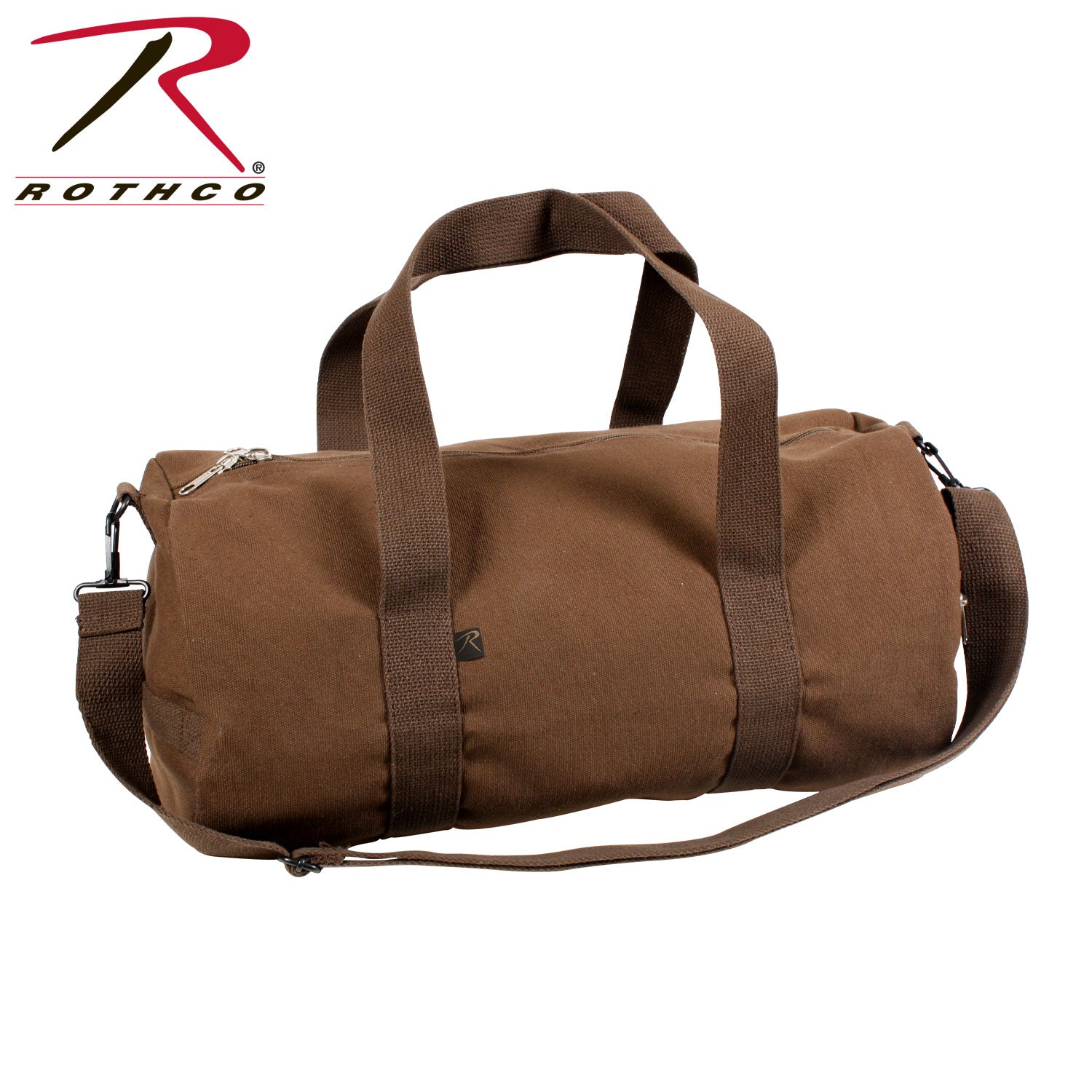 Rothco Canvas Shoulder Duffle Bag Earth Brown - 19 Inch Military-Style Travel & Gym Bag