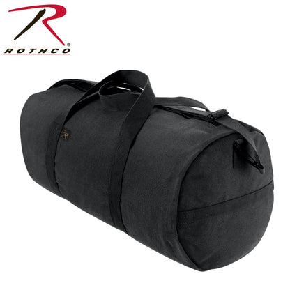 Rothco Canvas Shoulder Duffle Bag Black - 24 Inch Military-Style Travel and Gym Bag