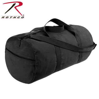 Rothco Canvas Shoulder Duffle Bag Black - 24 Inch Military-Style Travel and Gym Bag