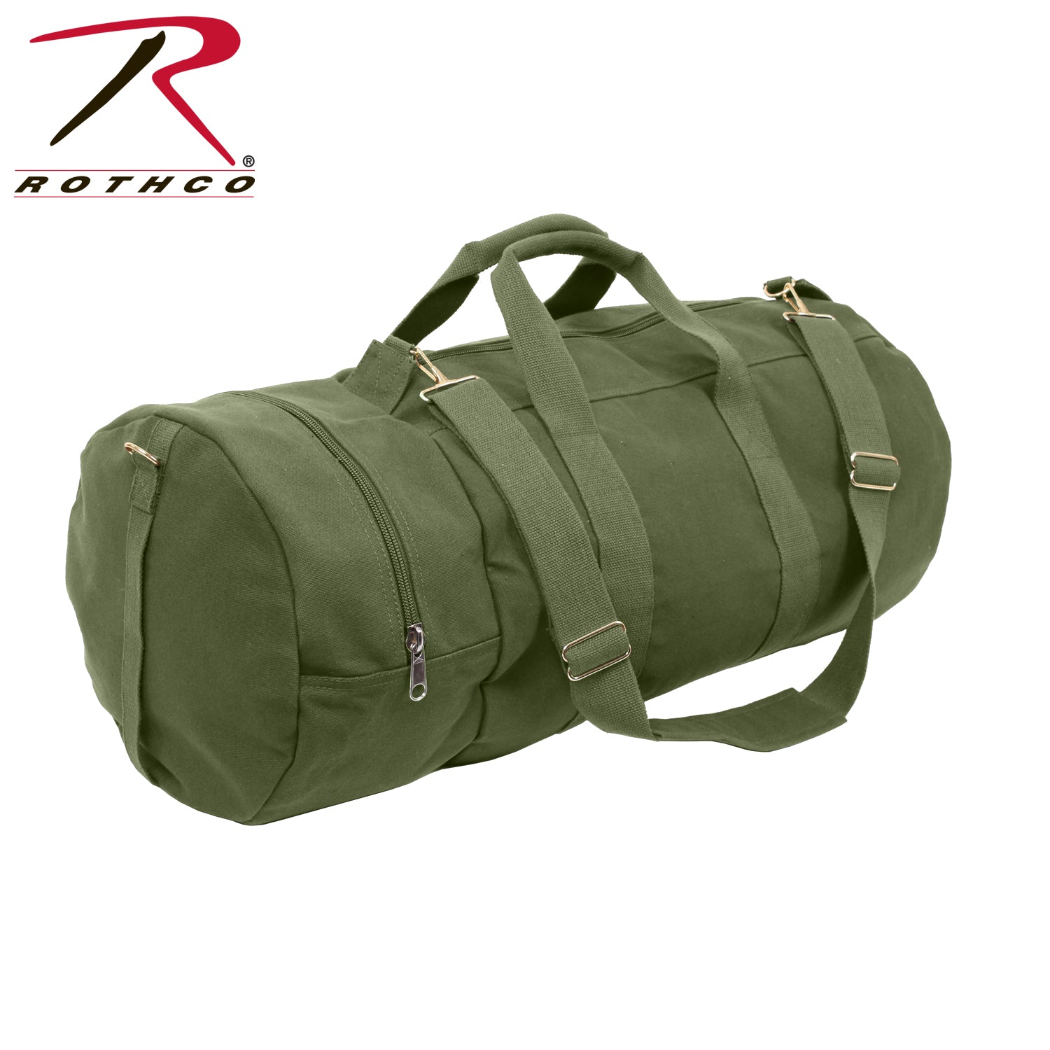 Rothco Canvas Double-Ender Sports Bag Olive Drab – Durable 30-Inch Travel and Sports Bag with Extended End Pocket