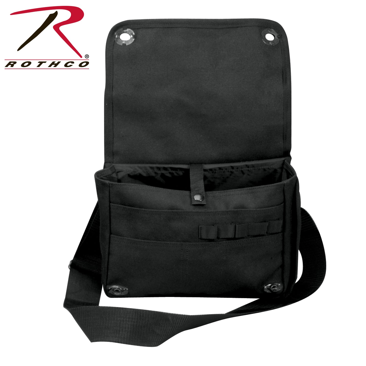 Rothco Venturer Survivor Shoulder Bag Black - Compact EDC Carry with Water-Resistant Nylon Lining