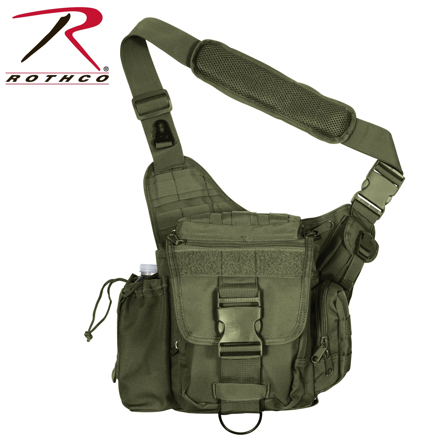 Rothco Advanced Tactical Crossbody Bag Olive Drab - Durable MOLLE Compatible EDC Bag