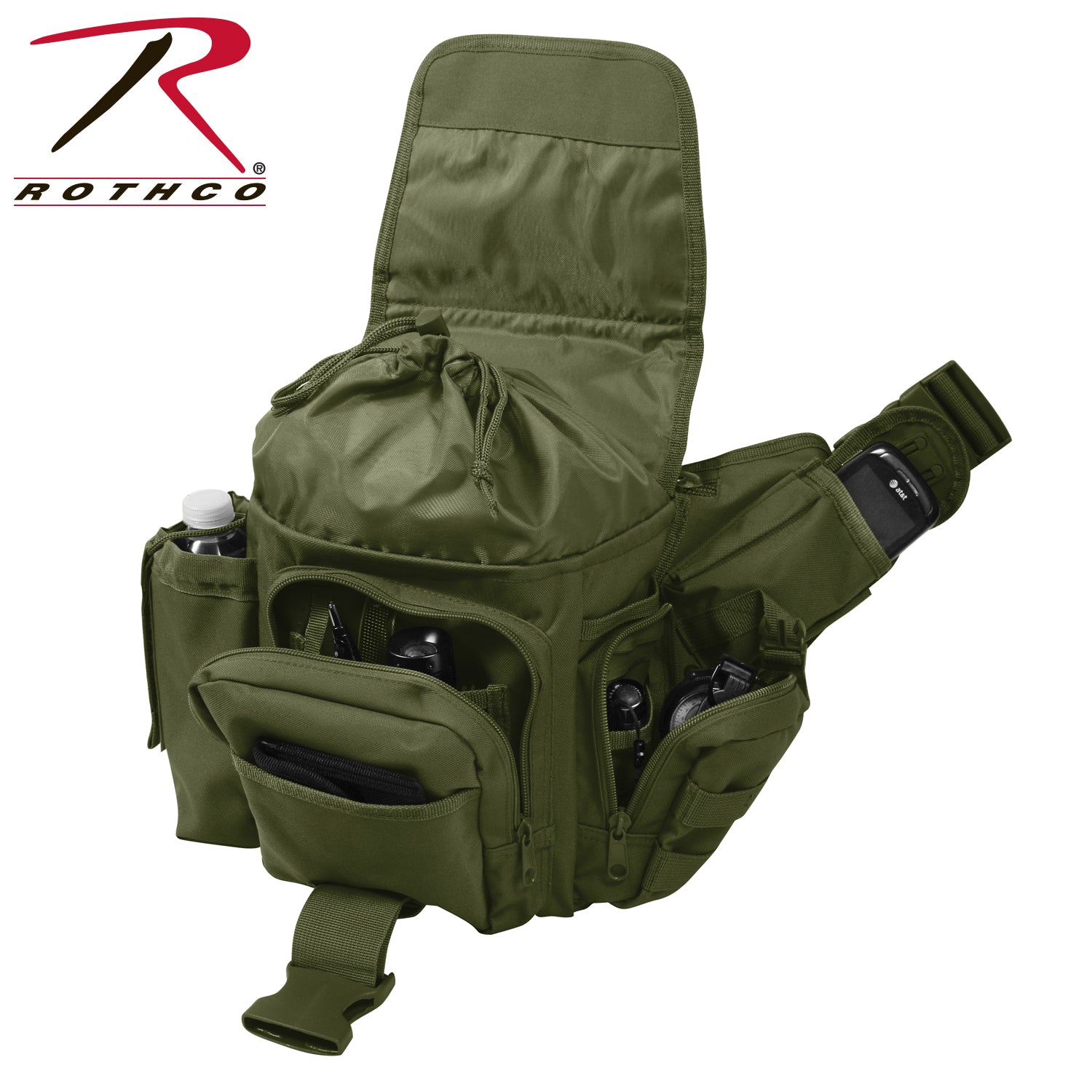 Rothco Advanced Tactical Crossbody Bag Olive Drab - Durable MOLLE Compatible EDC Bag