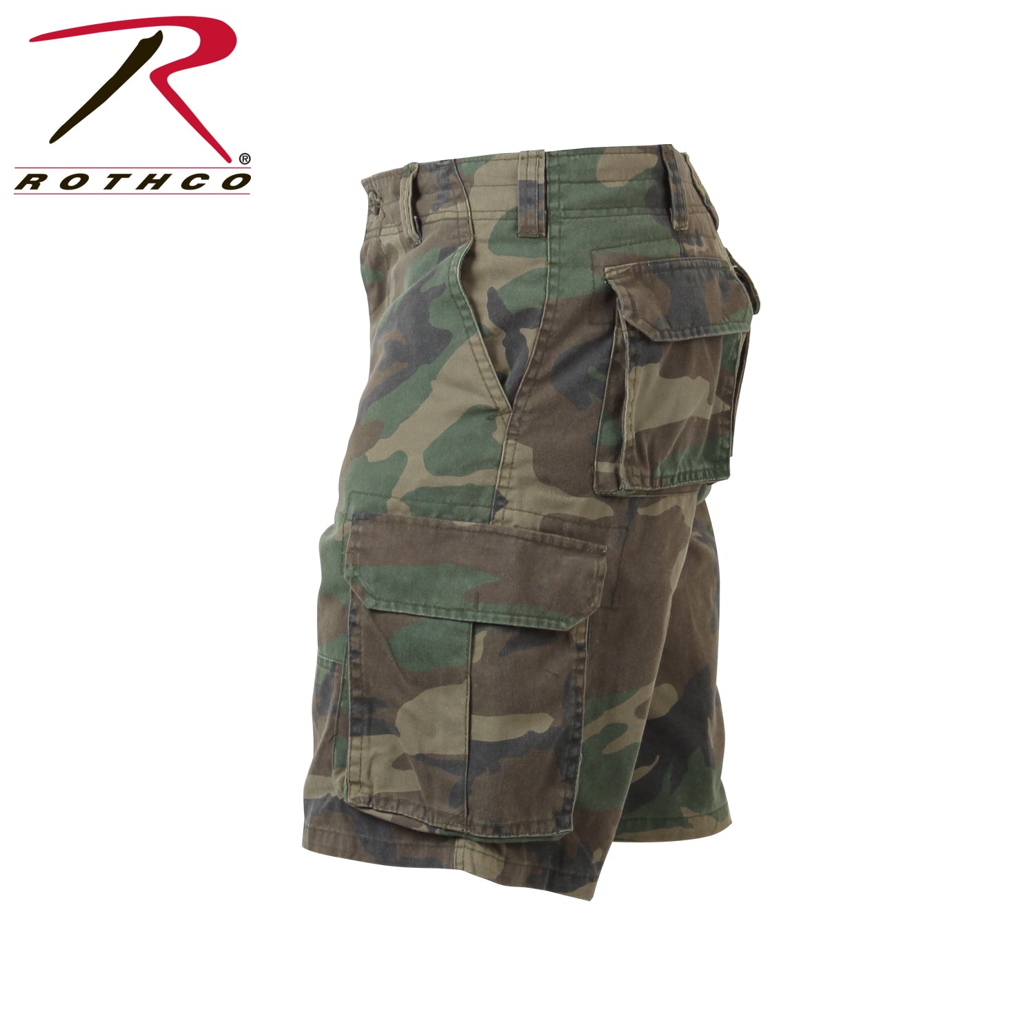 Rothco Vintage Paratrooper Cargo Shorts 3XL Woodland Camo - Durable Tactical Military Style
