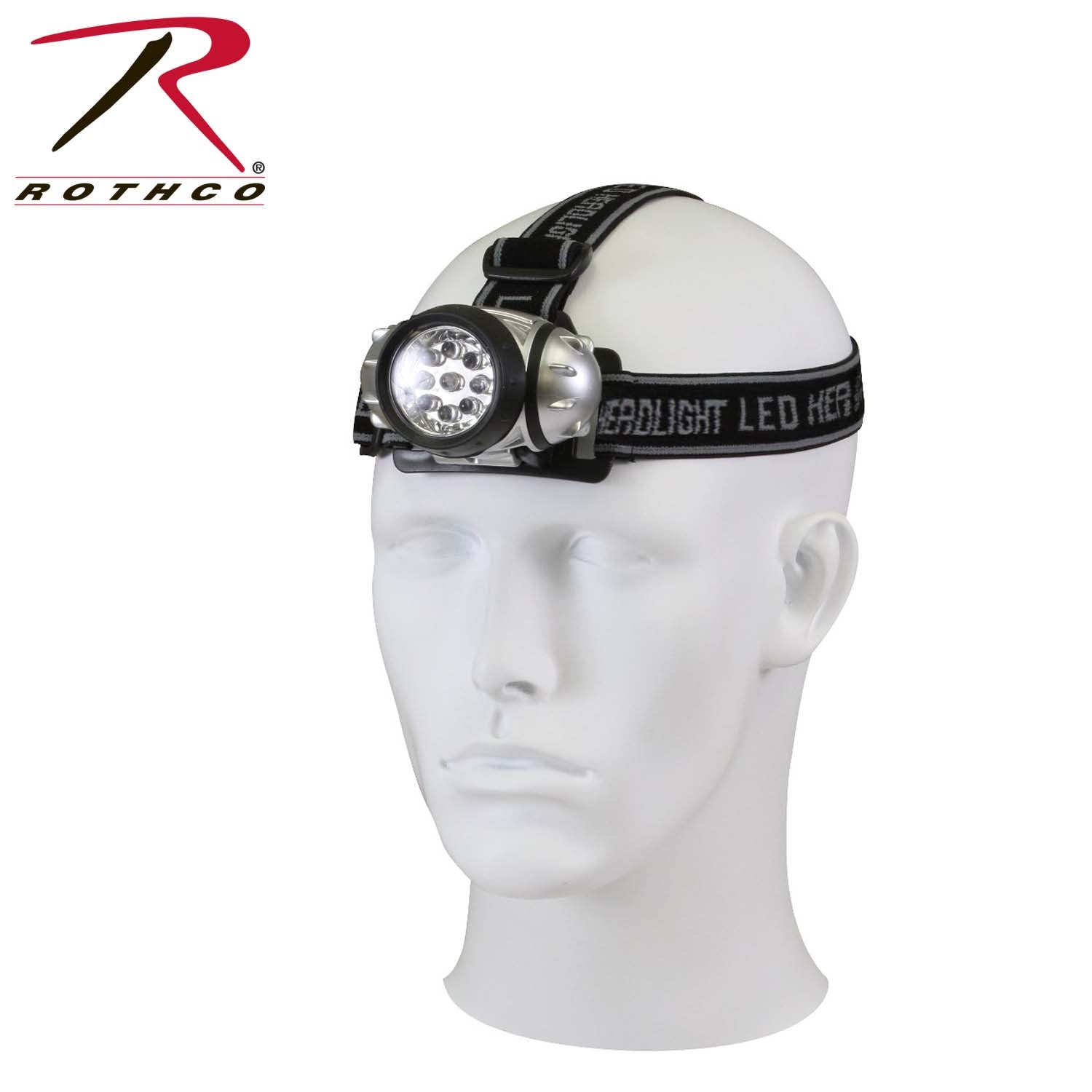 Rothco 9-Bulb LED Headlamp Part Number 227 – Bright Lightweight Headlamp with Multiple Light Settings