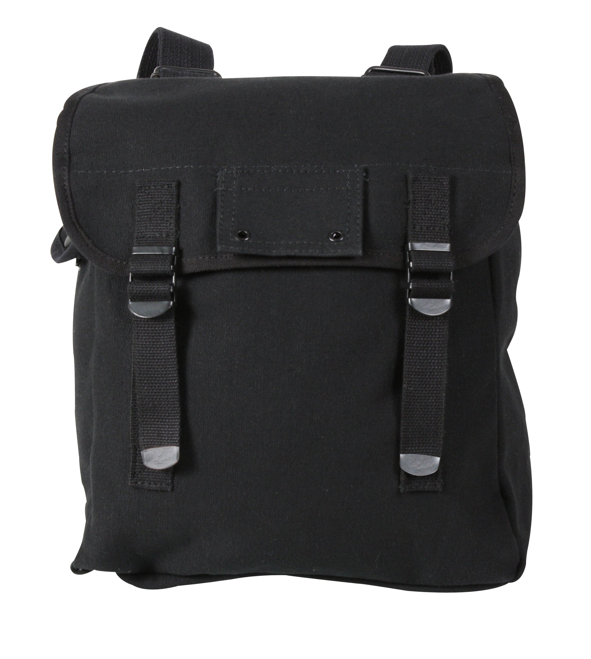 Rothco Heavyweight Canvas Musette Bag Black - Versatile 15 Liter Shoulder and Backpack Carrier