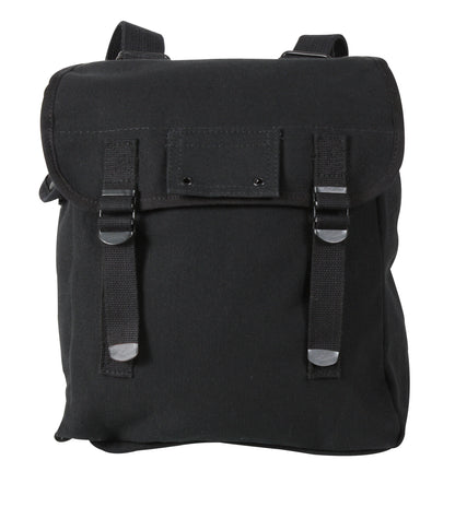 Rothco Heavyweight Canvas Musette Bag Black - Versatile 15 Liter Shoulder and Backpack Carrier