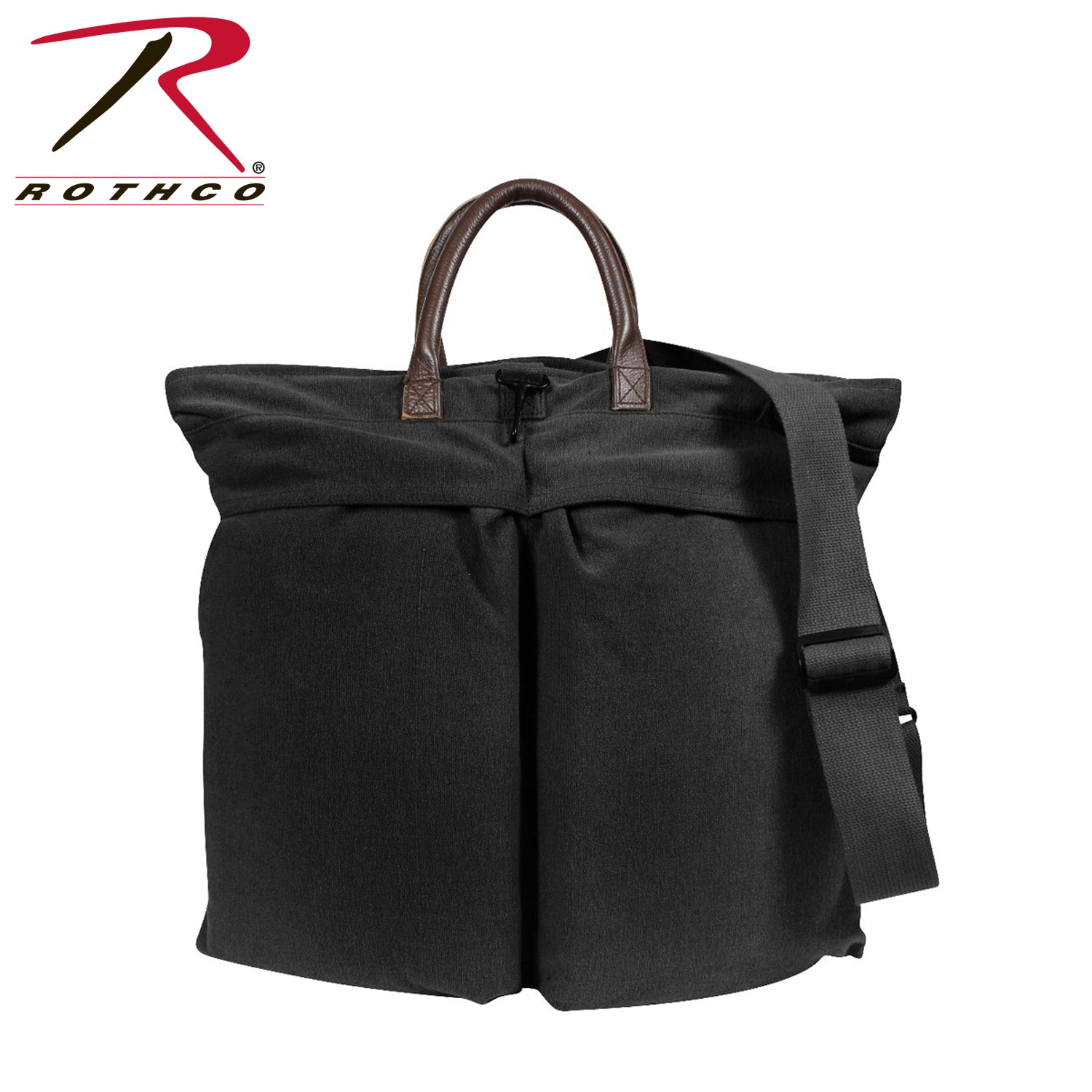 Rothco Vintage Canvas Helmet Bag Black - Military and Motorcycle Helmet Storage