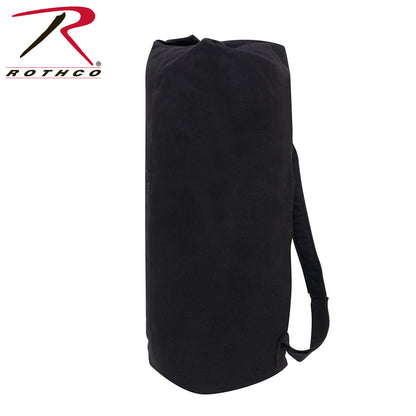 Rothco G.I. Style Canvas Double Strap Duffle Bag Black - Heavy Duty Travel and Tactical Gear Bag