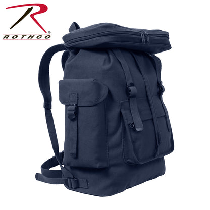 Rothco Canvas European Style Rucksack in Navy Blue – Durable Heavyweight Outdoor Backpack