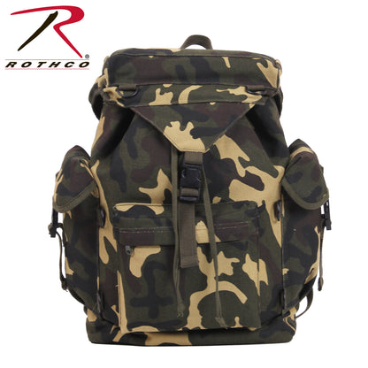 Rothco Canvas Outdoorsman Rucksack - Heavy-Duty Outdoor Backpack with Multiple Storage Options