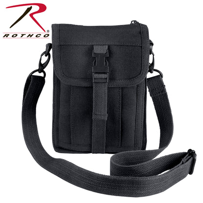 Rothco Canvas Travel Portfolio Bag Black – Heavyweight Military-Style Crossbody Bag with Multiple Compartments