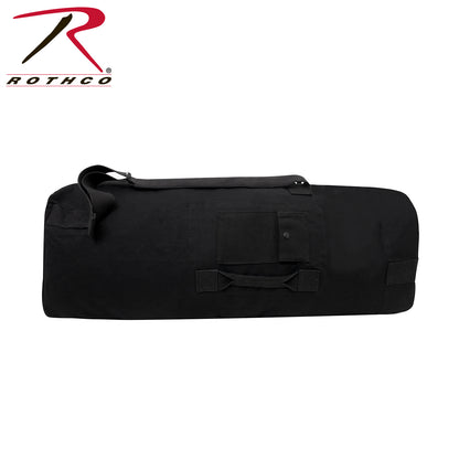 Rothco G.I. Style Canvas Double Strap Duffle Bag Black - Heavy Duty Travel and Tactical Gear Bag