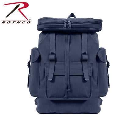 Rothco Canvas European Style Rucksack in Navy Blue – Durable Heavyweight Outdoor Backpack