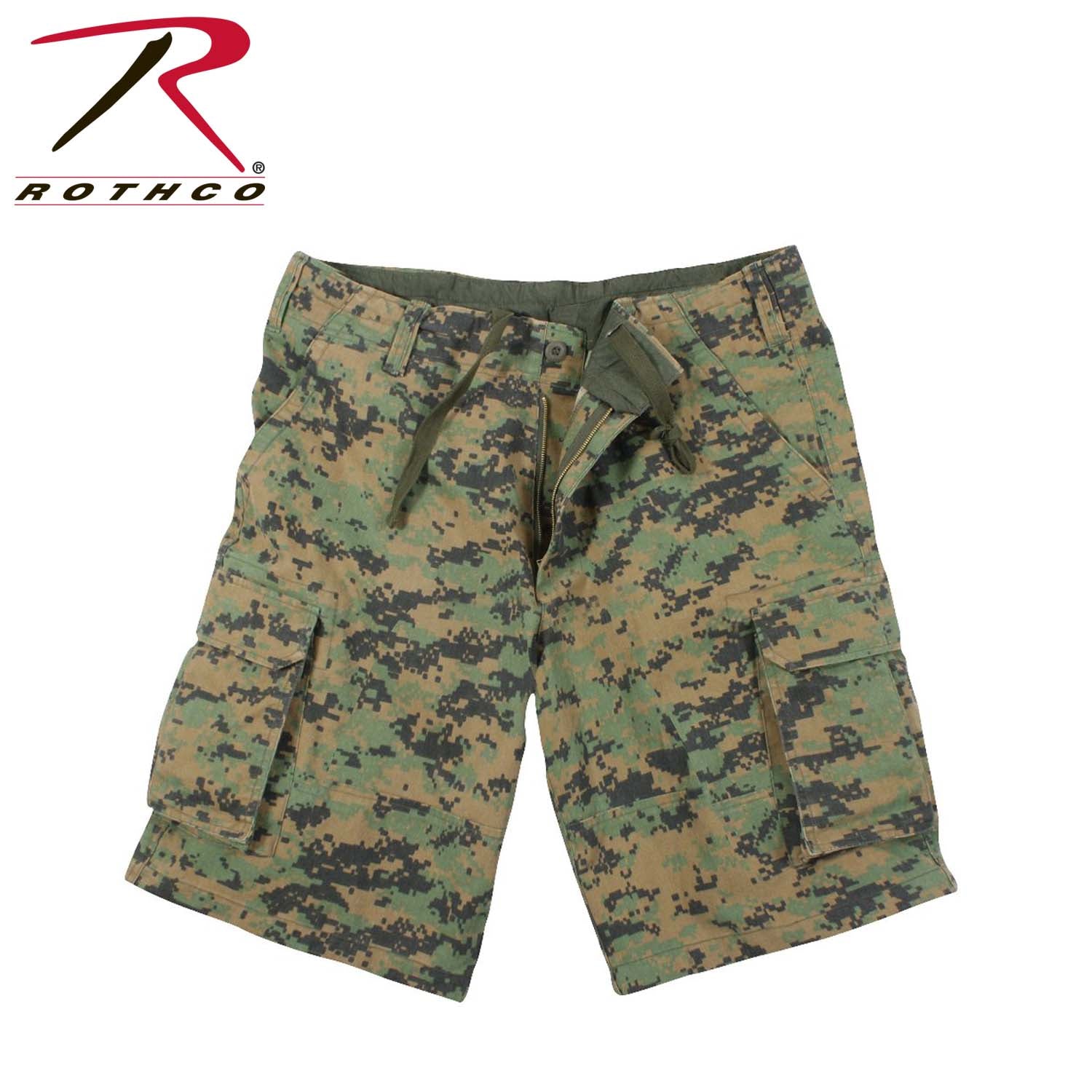 Rothco Vintage Paratrooper Cargo Shorts 2XL Woodland Digital Camo