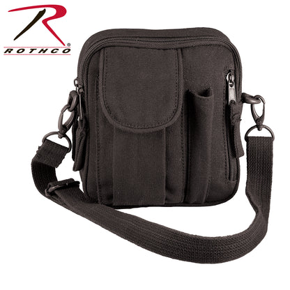 Rothco Excursion Organizer Shoulder Bag Black – Compact Outdoor & Travel Crossbody Bag with Multiple Storage Compartments