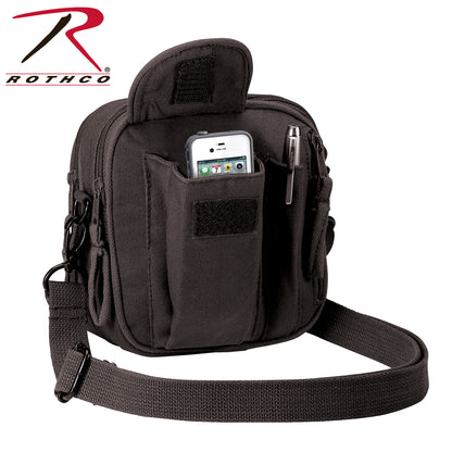 Rothco Excursion Organizer Shoulder Bag Black – Compact Outdoor & Travel Crossbody Bag with Multiple Storage Compartments